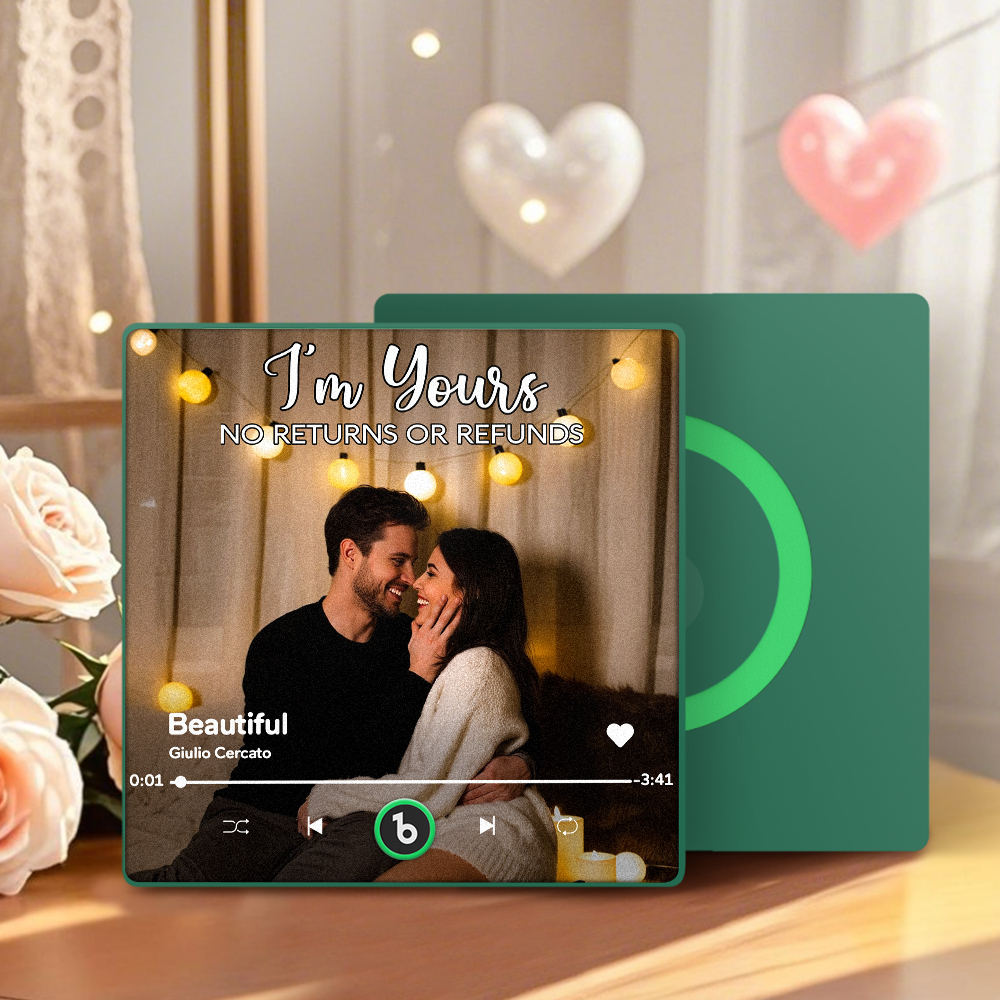 パーソナライズされた音楽冷蔵庫マグネット.カップルで一緒に写真をアップロード.歌マグネット.カップルへのギフト. - Fridgebeatsjp