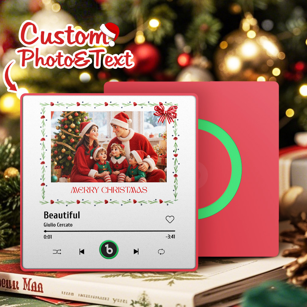 カスタム音楽冷蔵庫マグネット カラフルなフレームの写真とテキスト冷蔵庫マグネット クリスマスギフト - Fridgebeatsjp