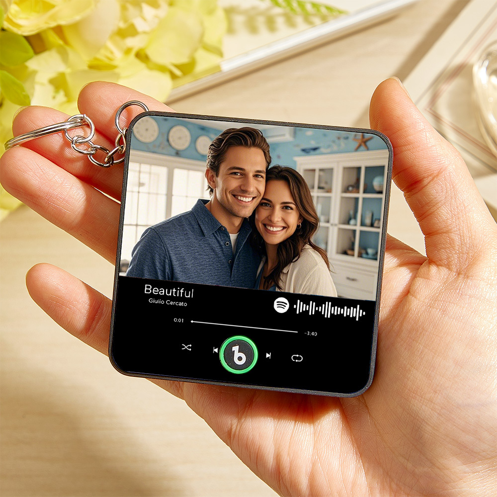 パーソナライズされた曲のミニ冷蔵庫マグネットキーチェーンカスタムミュージック冷蔵庫マグネットspotifyアルバムミニ冷蔵庫マグネットキーチェーン彼への記念日の贈り物 - Fridgebeatsjp