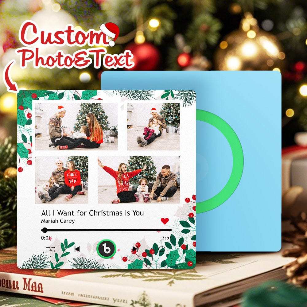 クリスマスギフト カスタム音楽冷蔵庫用マグネット パーソナライズされたマルチフォト冷蔵庫用マグネット クリスマスギフト用 - Fridgebeatsjp