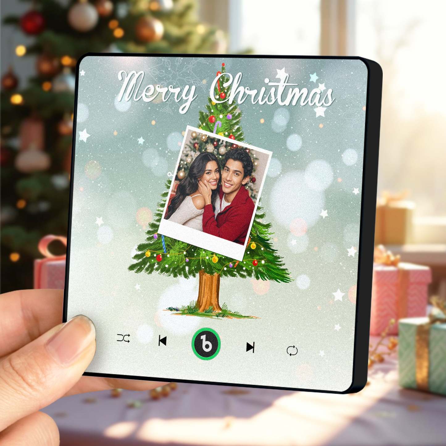 カスタム音楽と写真冷蔵庫用マグネットクリスマスツリー冷蔵庫用マグネットクリスマスギフト用 - Fridgebeatsjp