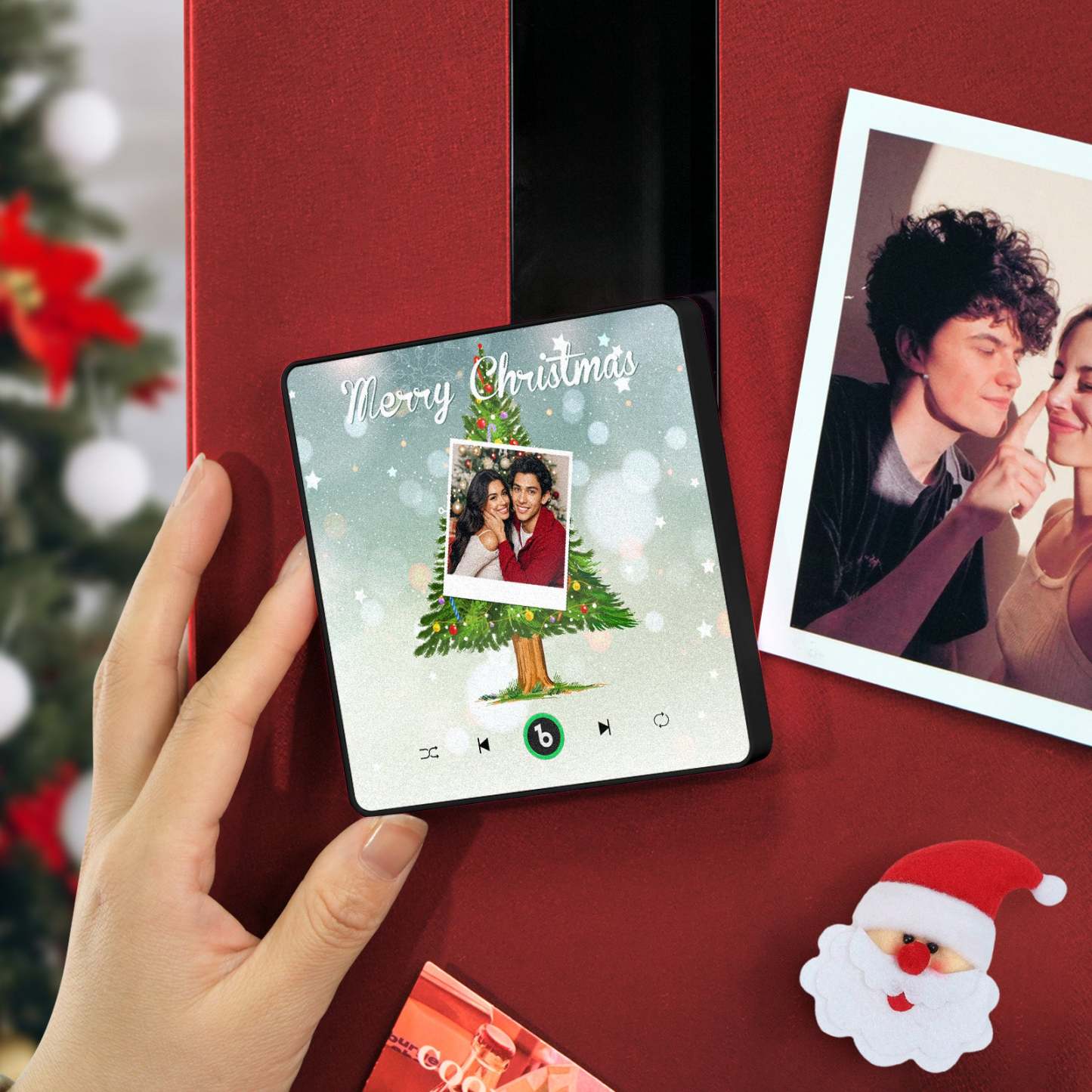 カスタム音楽と写真冷蔵庫用マグネットクリスマスツリー冷蔵庫用マグネットクリスマスギフト用 - Fridgebeatsjp