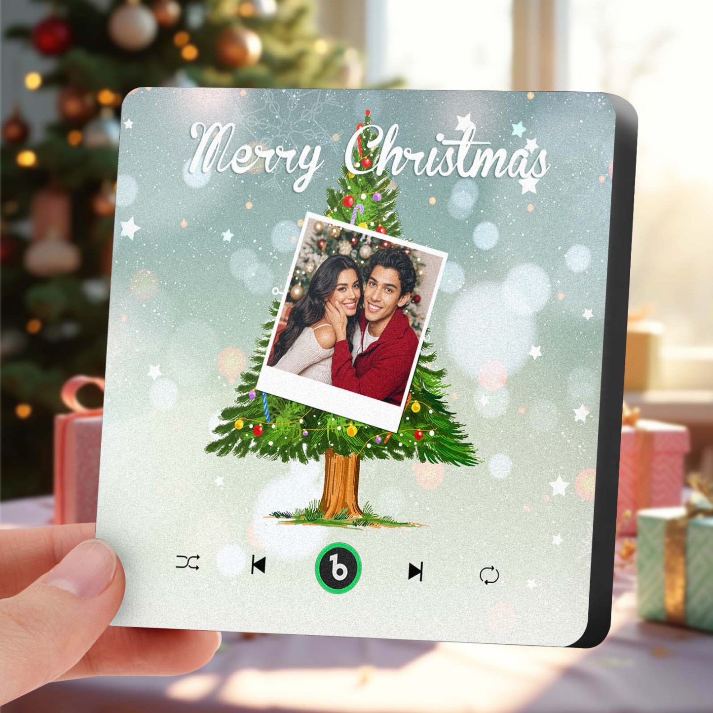 カスタム音楽と写真冷蔵庫用マグネットクリスマスツリー冷蔵庫用マグネットクリスマスギフト用 - Fridgebeatsjp