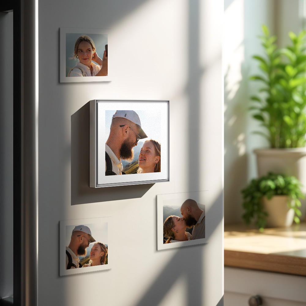 カスタム音楽&写真冷蔵庫用マグネットは1～6フレームのアートと曲をカスタマイズできます。 - Fridgebeatsjp