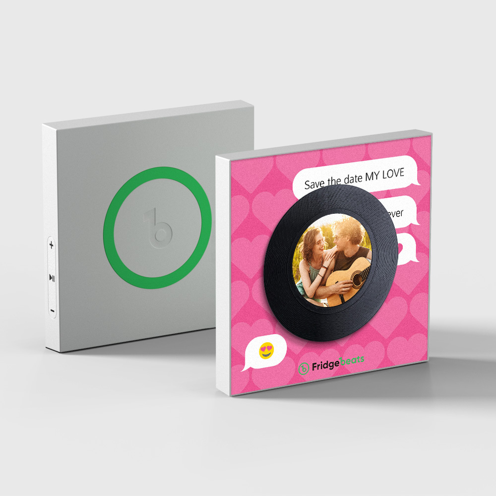 カスタム音楽 & 写真冷蔵庫用マグネットは 1 ～ 6 のビニールと曲をカスタマイズできます - Fridgebeatsjp