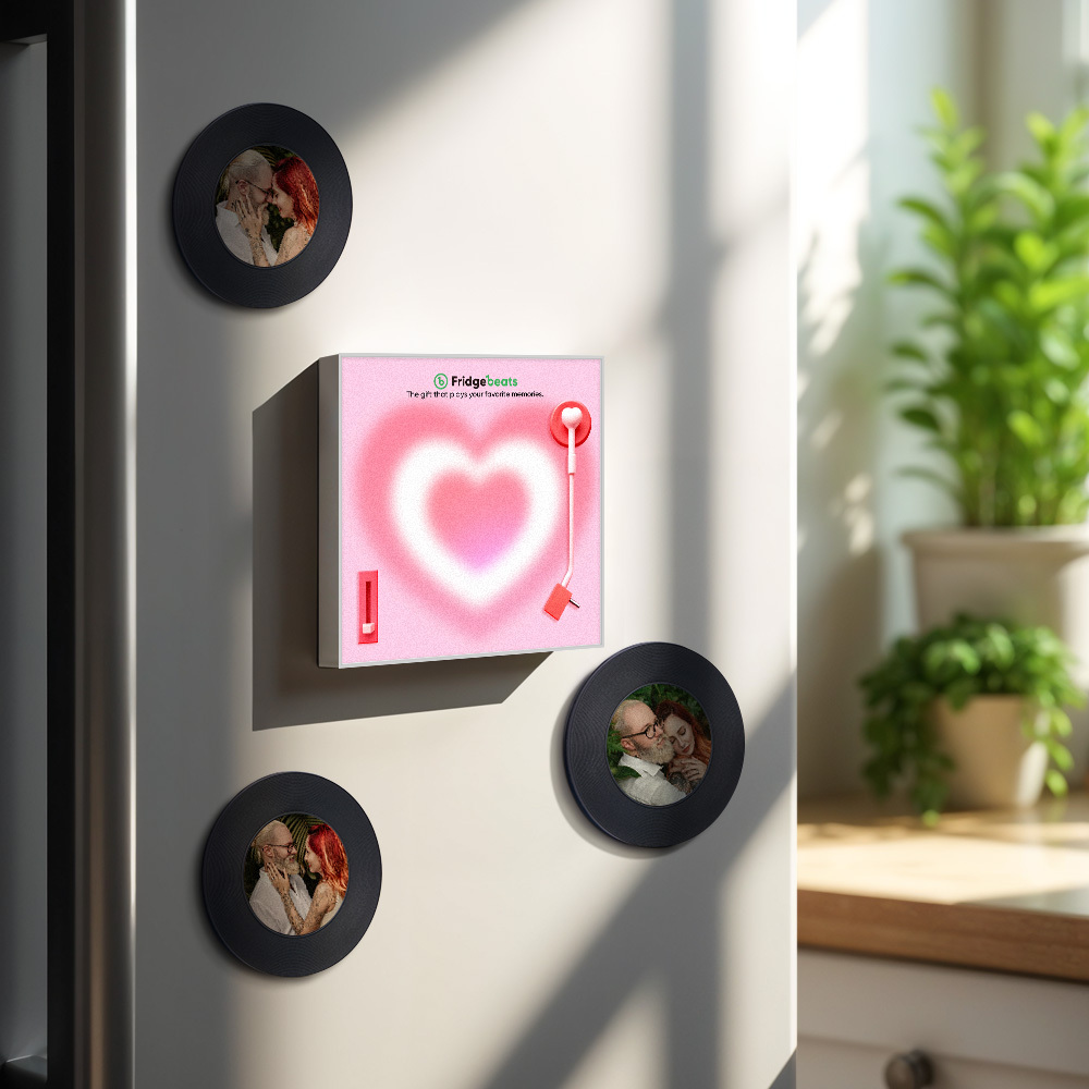 カスタム音楽 & 写真冷蔵庫用マグネットは 1 ～ 6 のビニールと曲をカスタマイズできます - Fridgebeatsjp