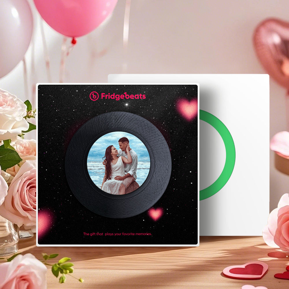 カスタム音楽 & 写真冷蔵庫用マグネットは 1 ～ 6 のビニールと曲をカスタマイズできます - Fridgebeatsjp