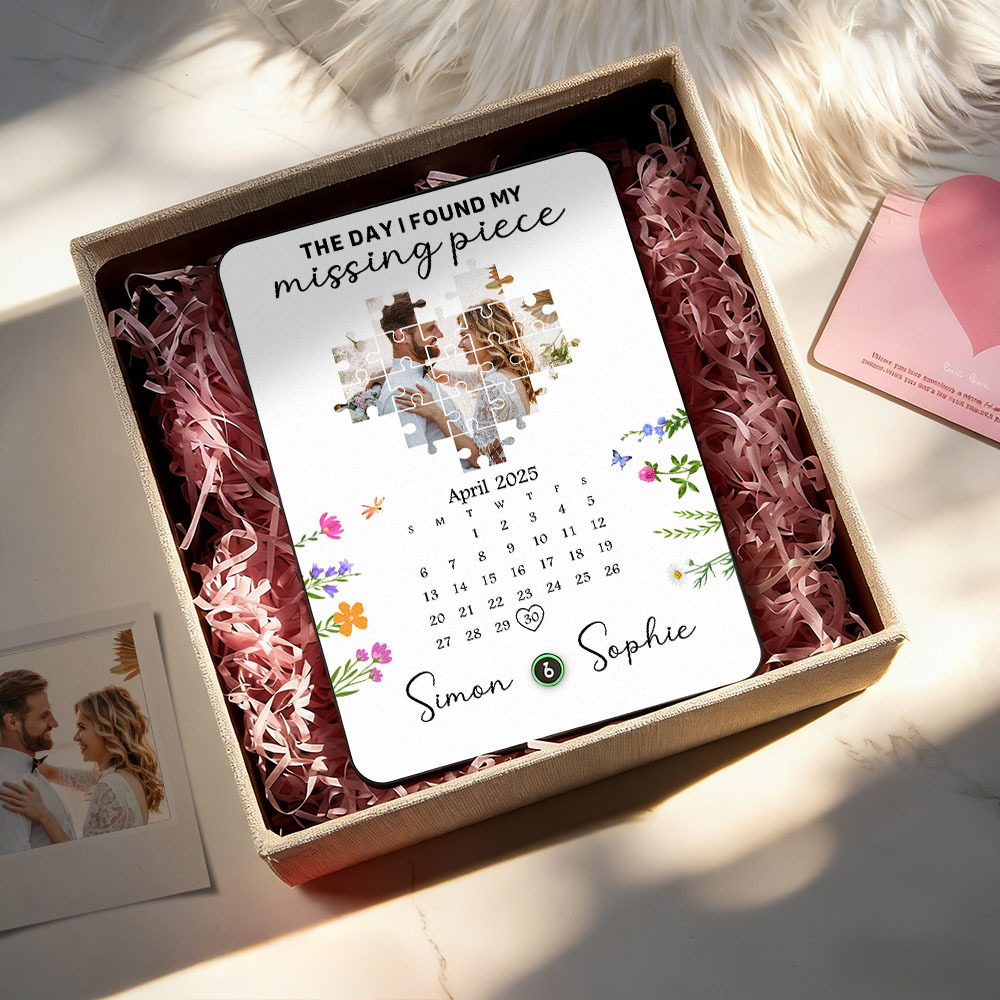 カップル用プレーヤーアクリルフレーム付きカスタム音楽プラーク - 足りない部分を見つけた日 - Fridgebeatsjp