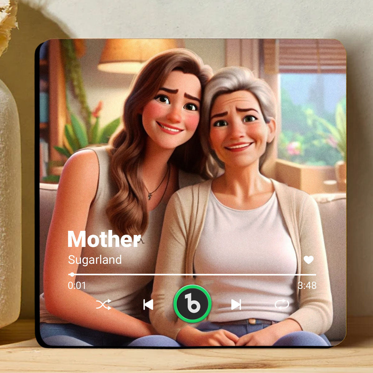 冷蔵庫用カスタムミュージックマグネット。パーソナライズされた写真入り漫画風ソング冷蔵庫マグネット。曲を再生可能。お母さんへのギフト。 - Fridgebeatsjp