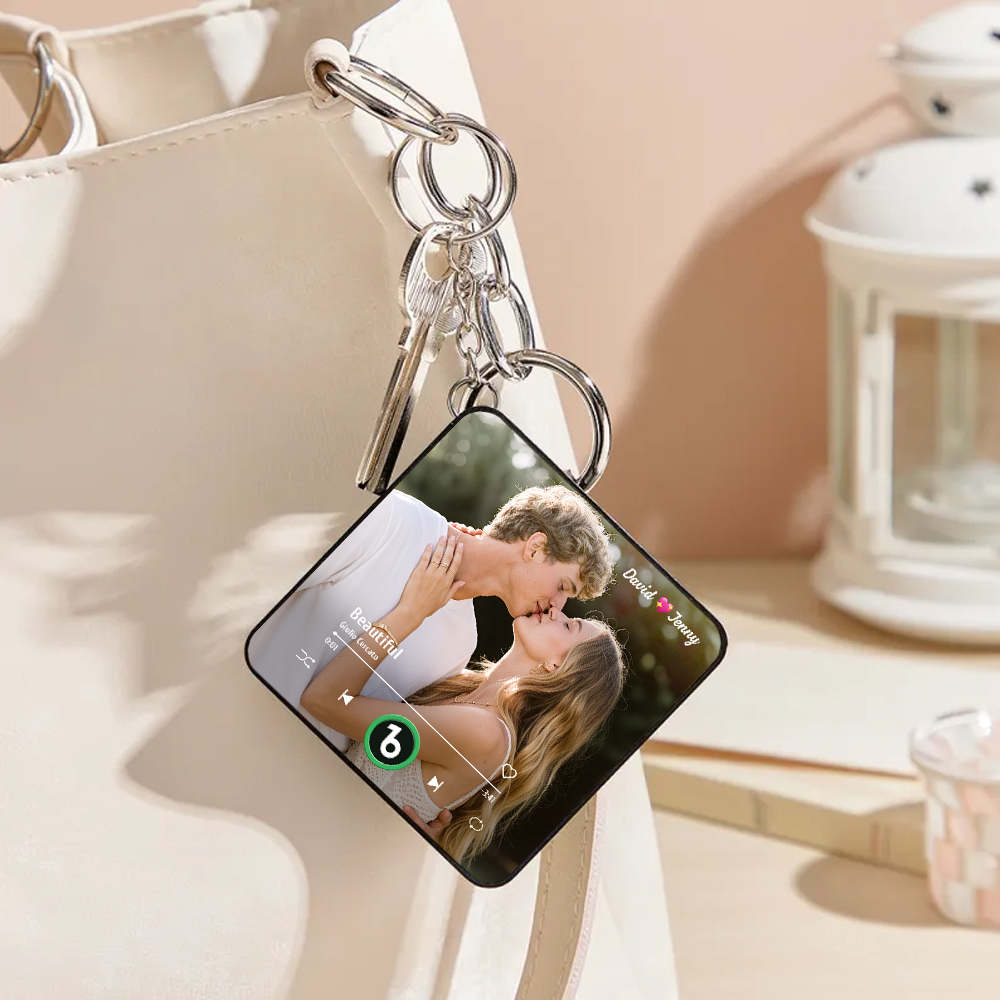 カスタムミニミュージック冷蔵庫マグネットキーホルダー カスタムミニアルバム冷蔵庫マグネットキーホルダー ミュージックウォールフォトステッカー 音楽を再生できるソングマグネット バレンタインデーギフト - Fridgebeatsjp