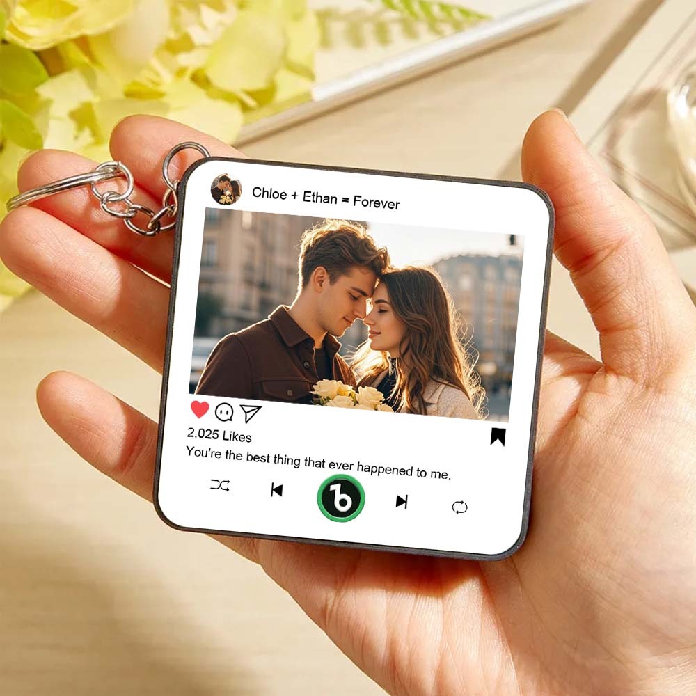 彼女や彼へのカスタムミニミュージック冷蔵庫マグネットキーチェーンギフト,パーソナライズされた写真ミュージック冷蔵庫マグネットキーチェーンギフト,彼女や彼への記念日のユニークなギフト - Fridgebeatsjp