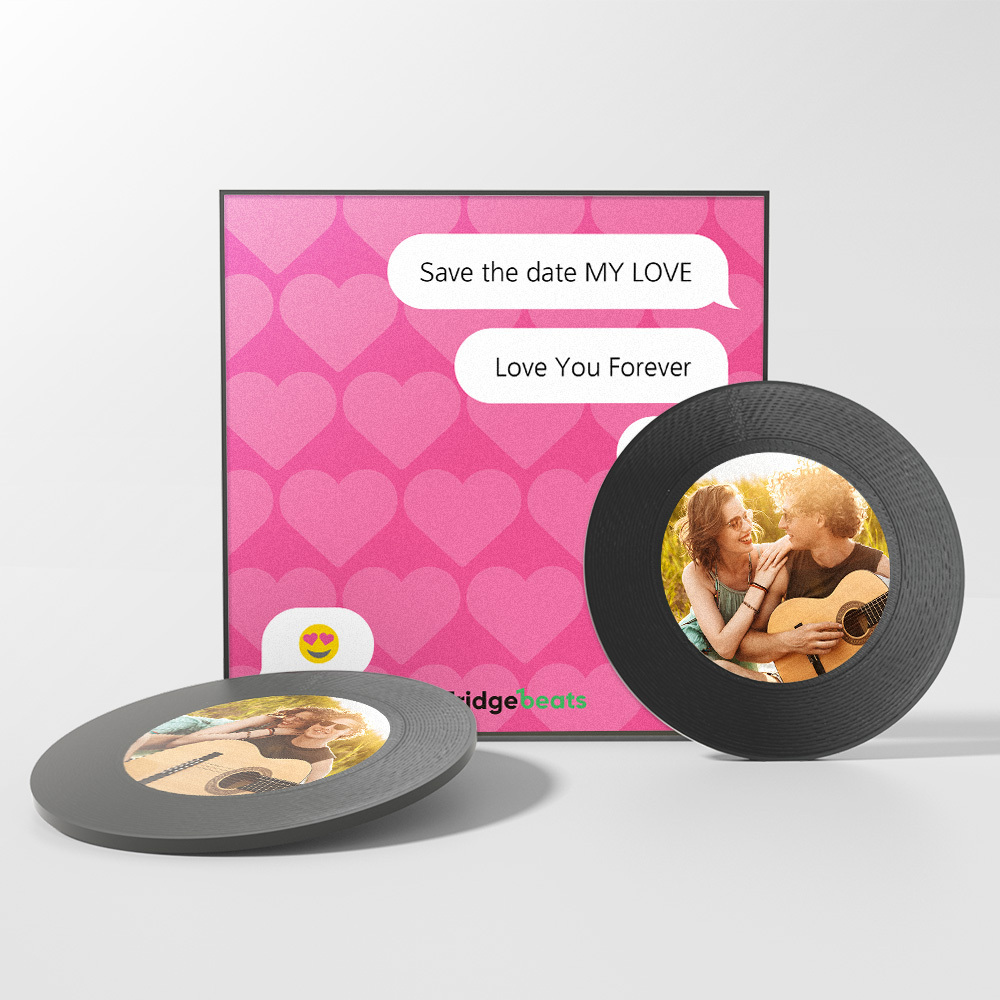 カスタム音楽 & 写真冷蔵庫用マグネットは 1 ～ 6 のビニールと曲をカスタマイズできます - Fridgebeatsjp