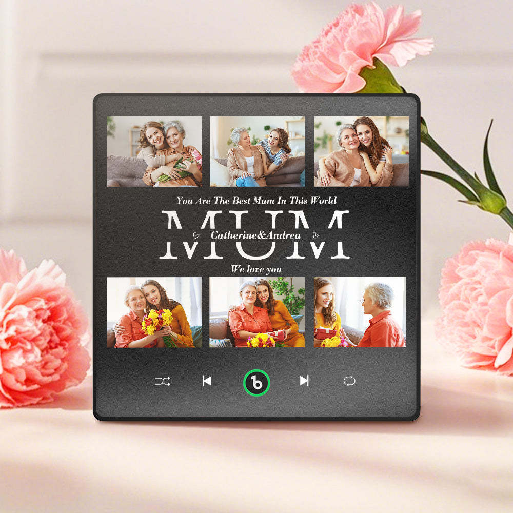 Aimants De Réfrigérateur Personnalisés Qui Jouent De La Musique Avec 6 Photos Cadeaux De Fête Des Mères Pour Maman - Fridgebeatsfr
