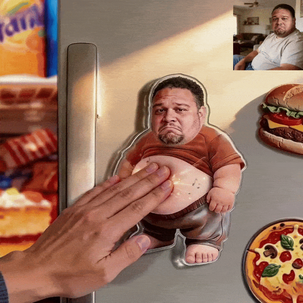 Aimant De Réfrigérateur Personnalisé Avec Photo Et Musique – Aimant À Presser Le Ventre Avec Photo Et Personnage Personnalisés, Son Intégré, Cadeau Amusant Pour La Famille Et Les Couples - Fridgebeatsfr