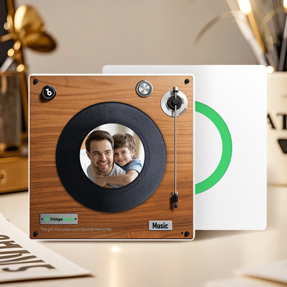 Aimant De Réfrigérateur Musical Personnalisé Amélioré Qui Lit Des Chansons Et Enregistre 1 À 6 Chansons. Cadeaux Pour Papa - Fridgebeatsfr