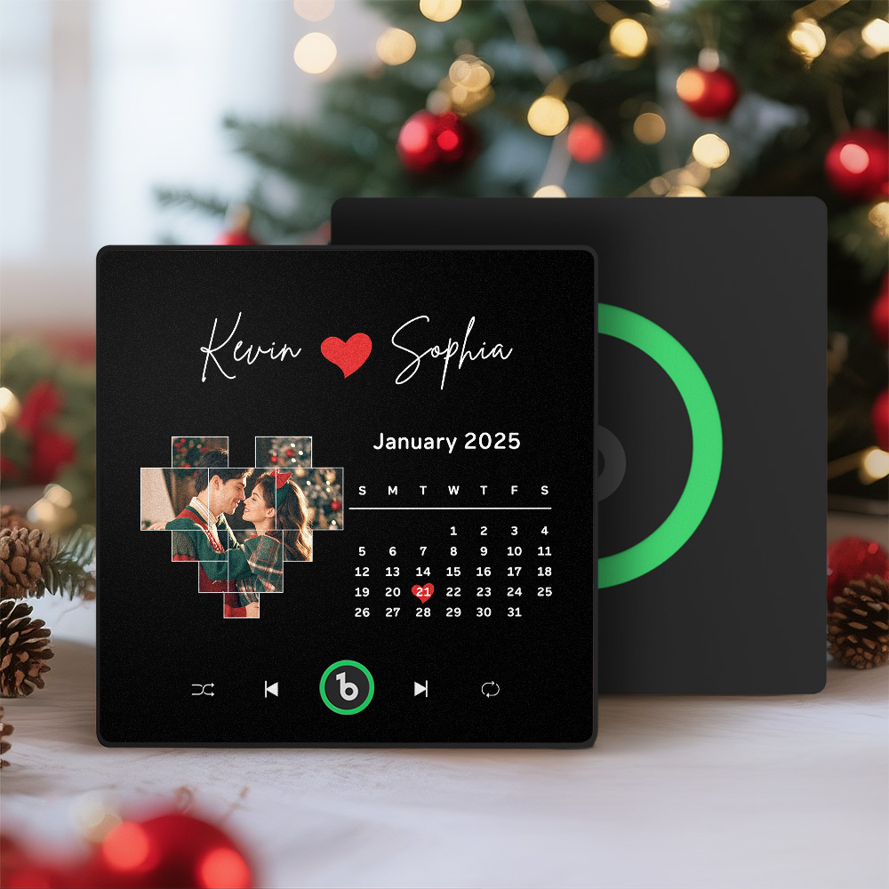 Aimants De Réfrigérateur Musicaux Personnalisés Avec Date, Cadeaux De Noël Pour Amoureux - Fridgebeatsfr