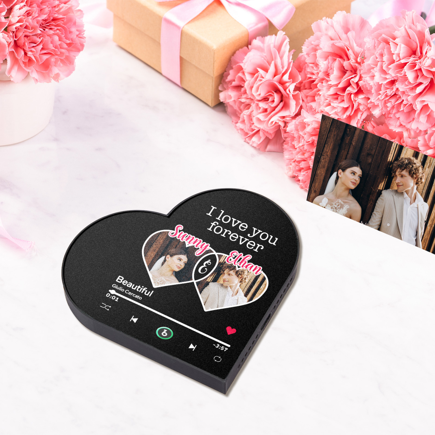 Aimant De Réfrigérateur Musical Personnalisé En Forme De Cœur « tu Es Mon Pingouin » - Cadeau Pour Couples - Fridgebeatsfr