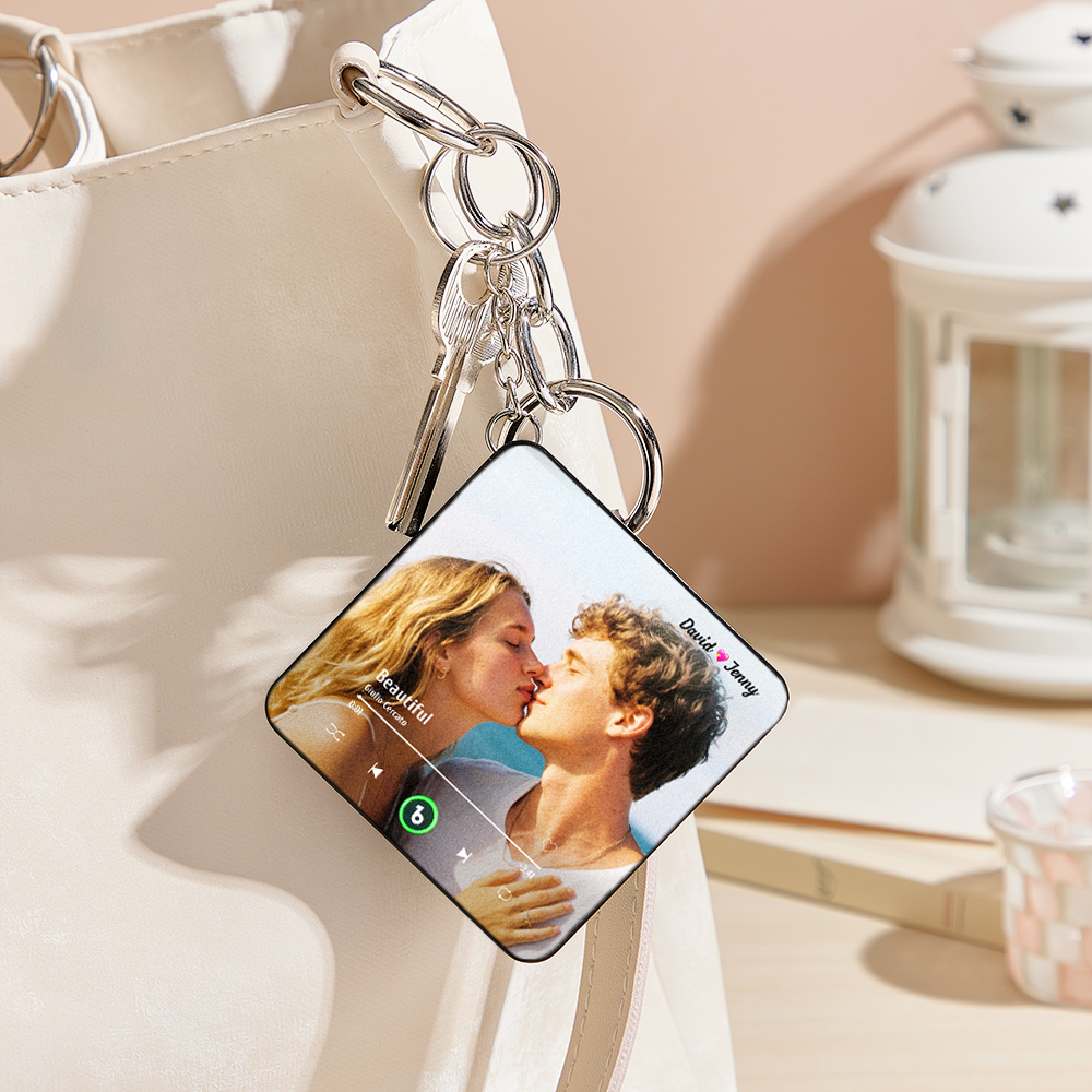 Porte-clés Magnétique Pour Réfrigérateur, Mini Boîte À Musique Photo Personnalisée, Cadeau De Saint-valentin Pour Elle, Porte-clés Magnétique Pour Photo, Cadeaux D'anniversaire Pour Couple - Fridgebeatsfr