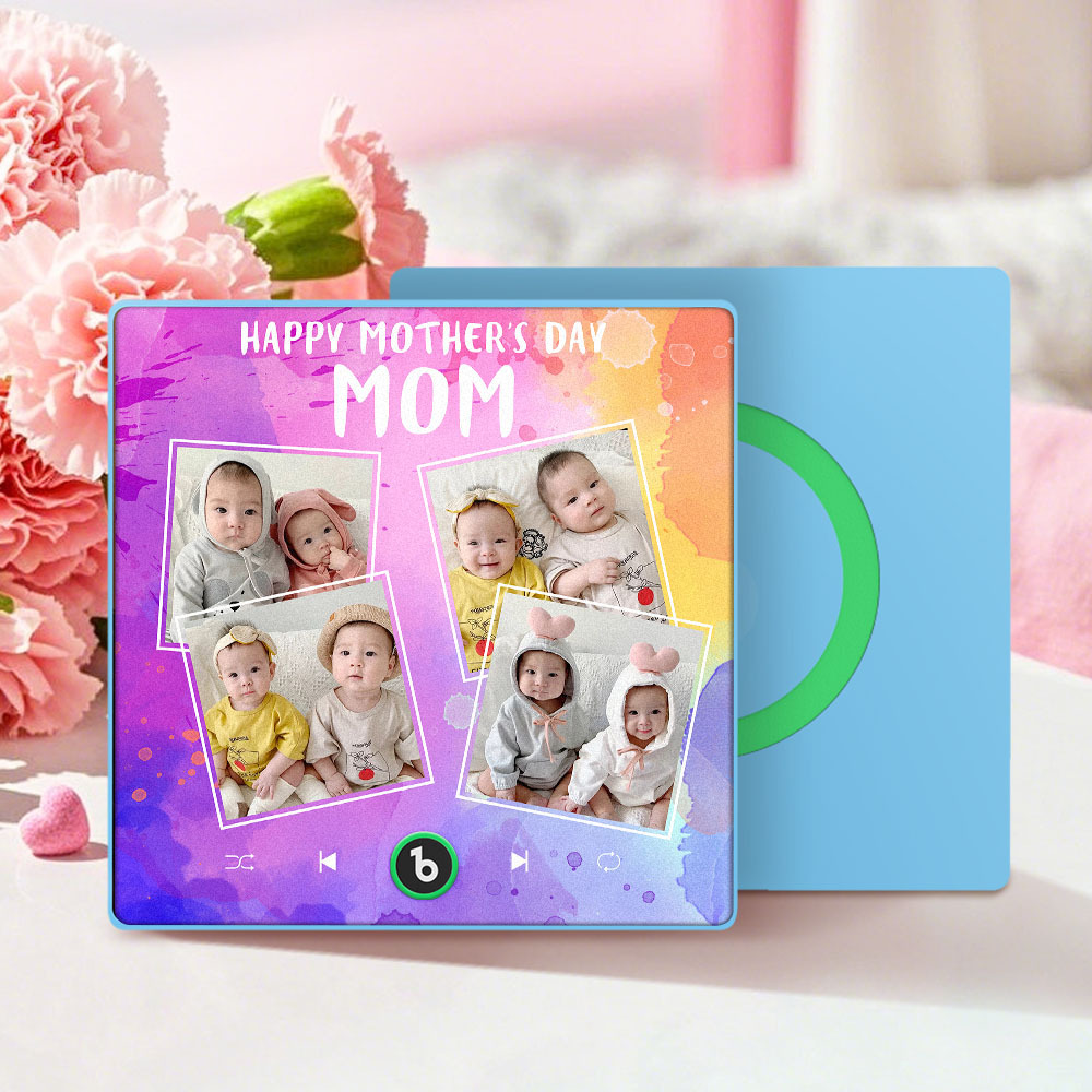 Aimants De Réfrigérateur Personnalisés Qui Jouent De La Musique Avec 4 Photos Cadeaux De Fête Des Mères Pour Maman - Fridgebeatsfr