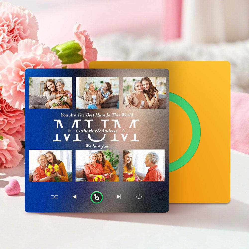 Aimants De Réfrigérateur Personnalisés Qui Jouent De La Musique Avec 6 Photos Cadeaux De Fête Des Mères Pour Maman - Fridgebeatsfr