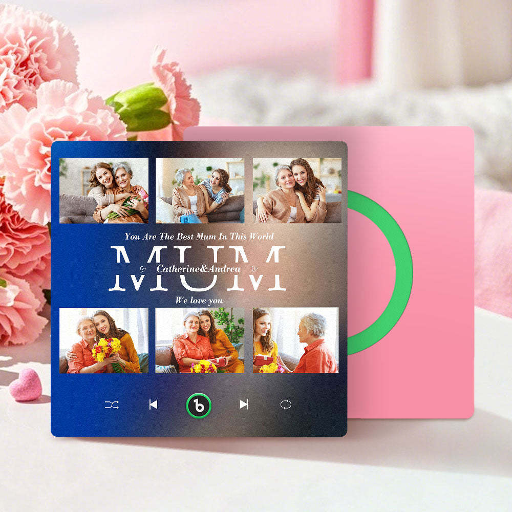 Aimants De Réfrigérateur Personnalisés Qui Jouent De La Musique Avec 6 Photos Cadeaux De Fête Des Mères Pour Maman - Fridgebeatsfr