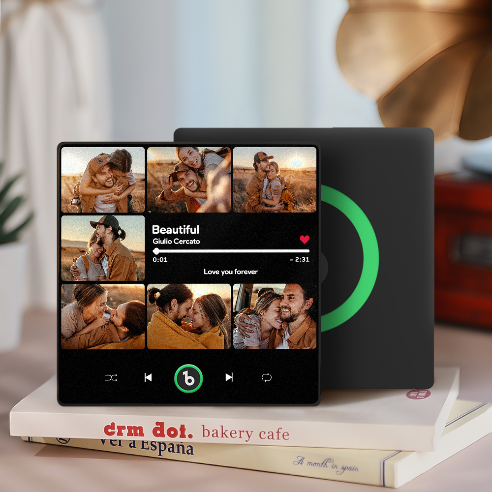 Aimant De Réfrigérateur Personnalisé Avec Musique Et Photos Multiples, Cadeau D'anniversaire Personnalisé Pour Couple