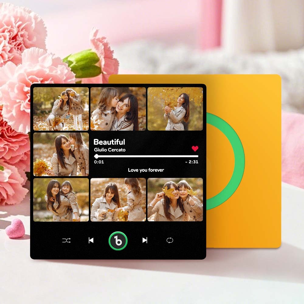 Aimant De Réfrigérateur Personnalisé Avec Photo Et Musique - Cadeau Idéal Pour La Fête Des Mères - Fridgebeatsfr