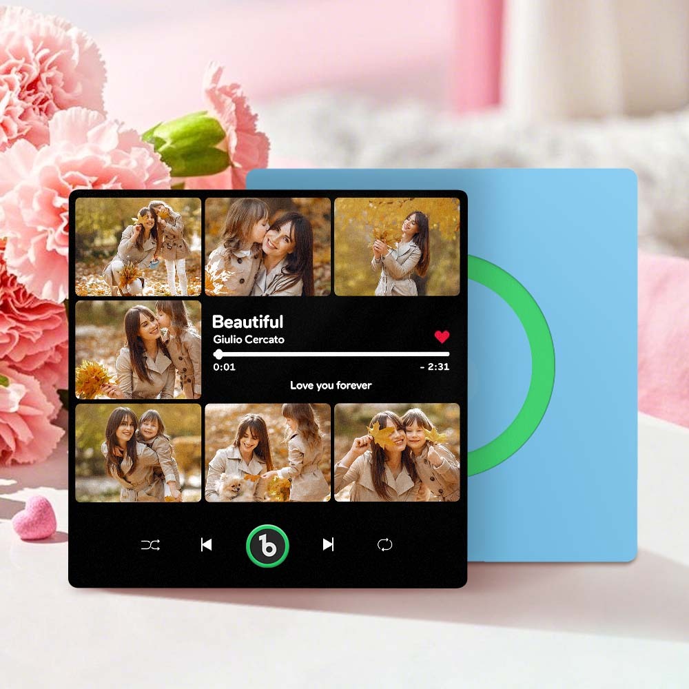 Aimant De Réfrigérateur Personnalisé Avec Photo Et Musique - Cadeau Idéal Pour La Fête Des Mères - Fridgebeatsfr