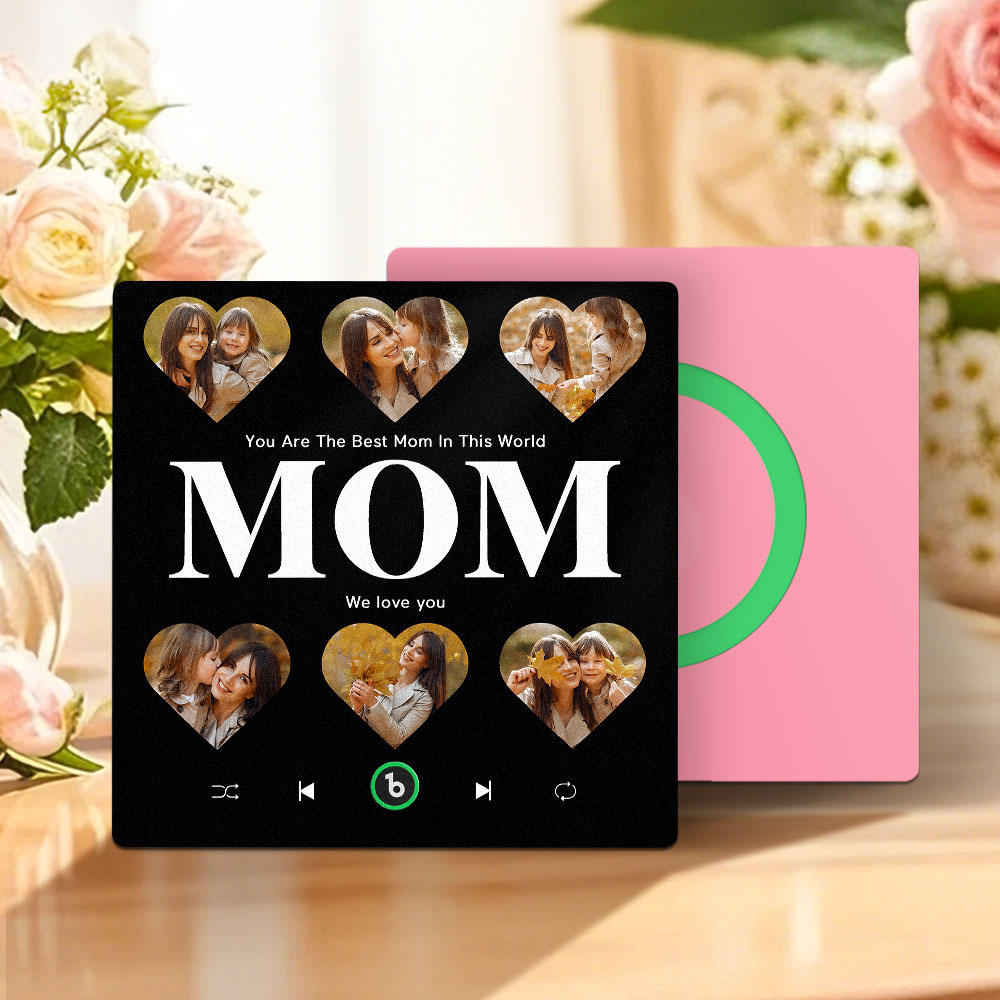 Aimant De Réfrigérateur Personnalisé Avec Musique Et Photos Multiples, Cadeau De Fête Des Mères - Fridgebeatsfr