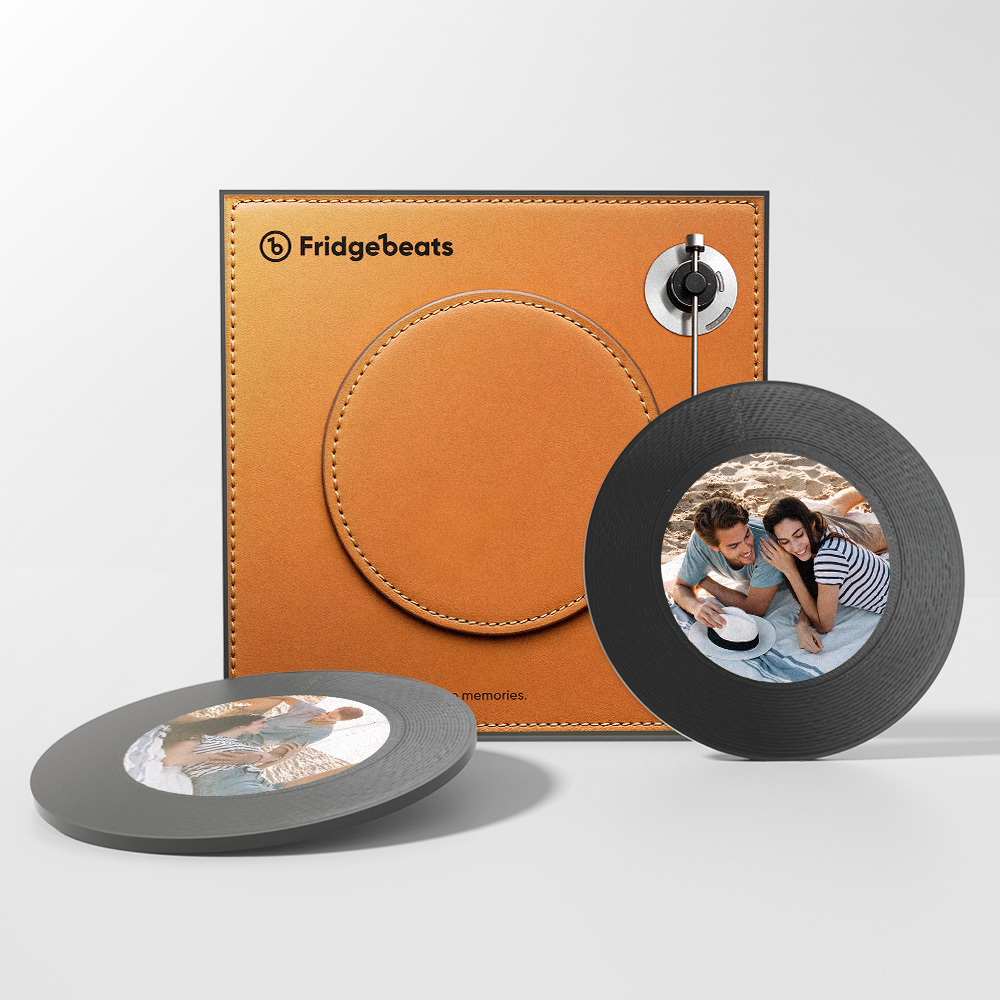 Aimant De Réfrigérateur Musical Personnalisé, Compatible Avec 1 À 6 Chansons, Aimants De Réfrigérateur Photo Vintage Personnalisés Pour Petit Ami - Fridgebeatsfr