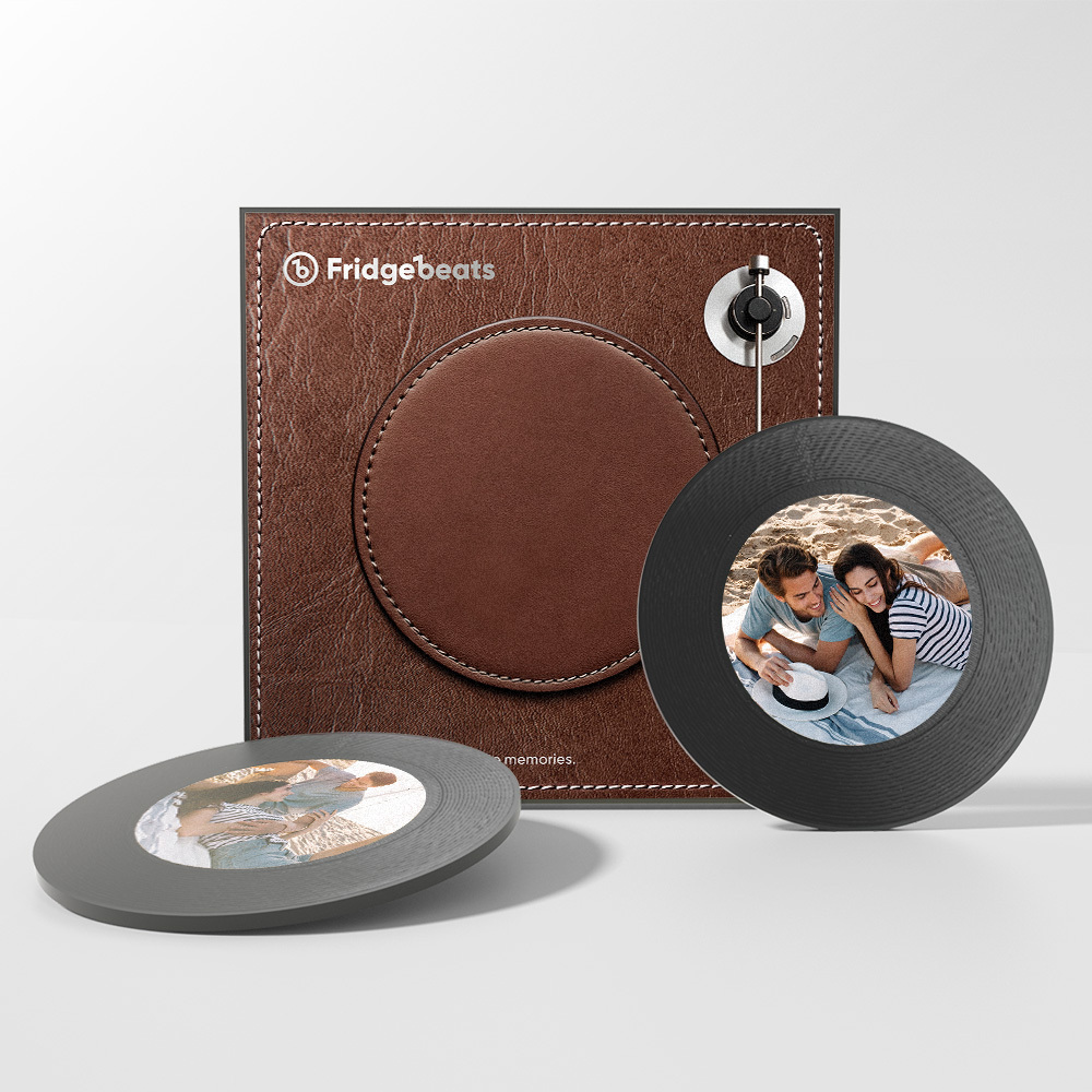 Aimant De Réfrigérateur Musical Personnalisé Prenant En Charge 1 À 6 Chansons Aimants De Réfrigérateur Vintage Photo Personnalisés Pour Lui - Fridgebeatsfr