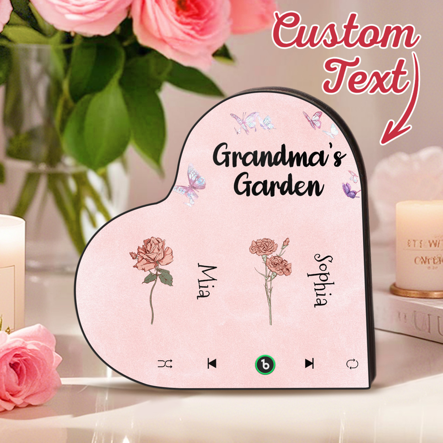 Aimant De Réfrigérateur Personnalisé En Forme De Cœur Avec Fleur De Naissance, Cadeau Sentimental Pour Maman - Fridgebeatsfr