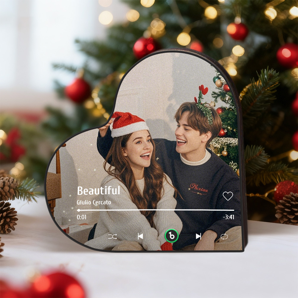 Aimant De Réfrigérateur Musical Personnalisé, Cadre En Forme De Cœur Personnalisé, Album Aimant De Réfrigérateur, Autocollant Mural De Musique, Cadeau De Noël Pour Amoureux