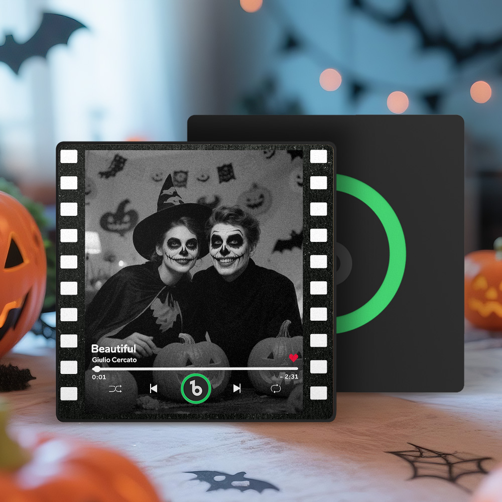 Aimants De Réfrigérateur Personnalisés Pour Musique, Film Vintage, Cadre Coloré, Aimant Pour Réfrigérateur, Peut Jouer Des Chansons, Cadeau D'halloween Pour Couples