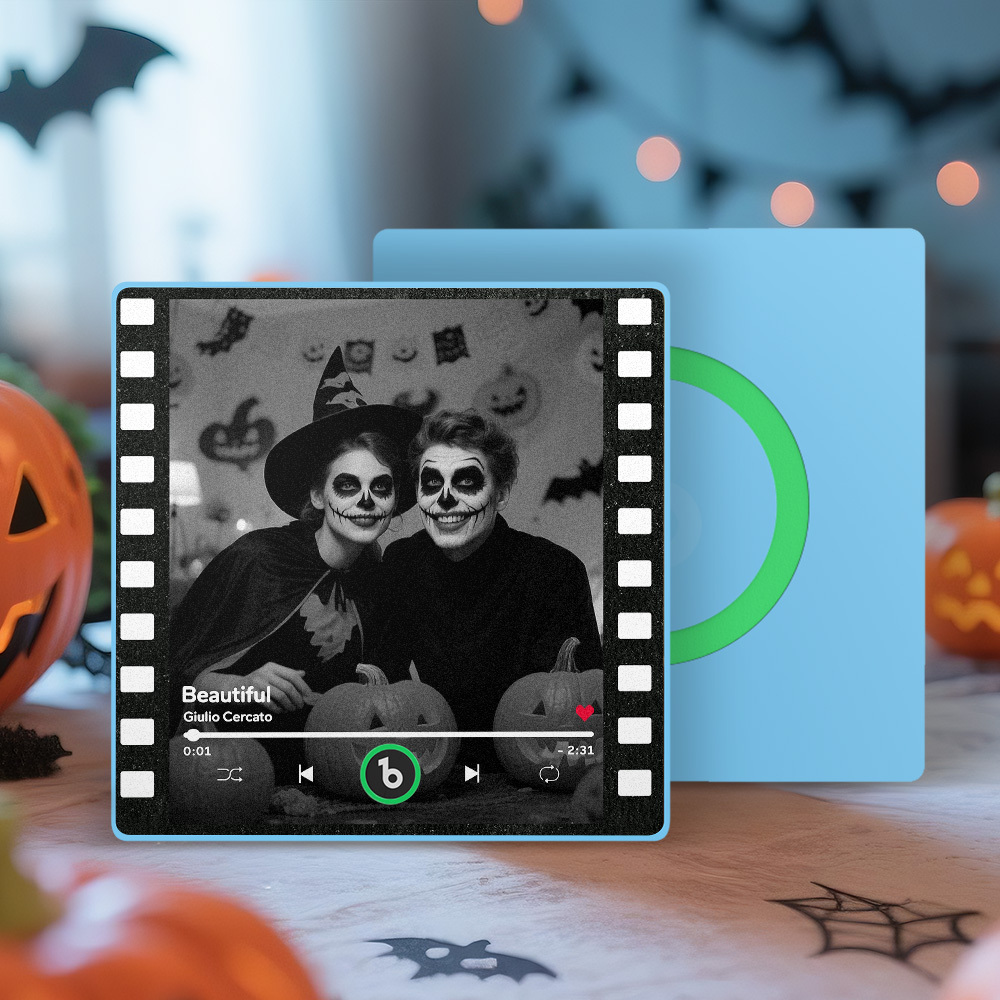 Aimants De Réfrigérateur Personnalisés Pour Musique, Film Vintage, Cadre Coloré, Aimant Pour Réfrigérateur, Peut Jouer Des Chansons, Cadeau D'halloween Pour Couples - Fridgebeatsfr