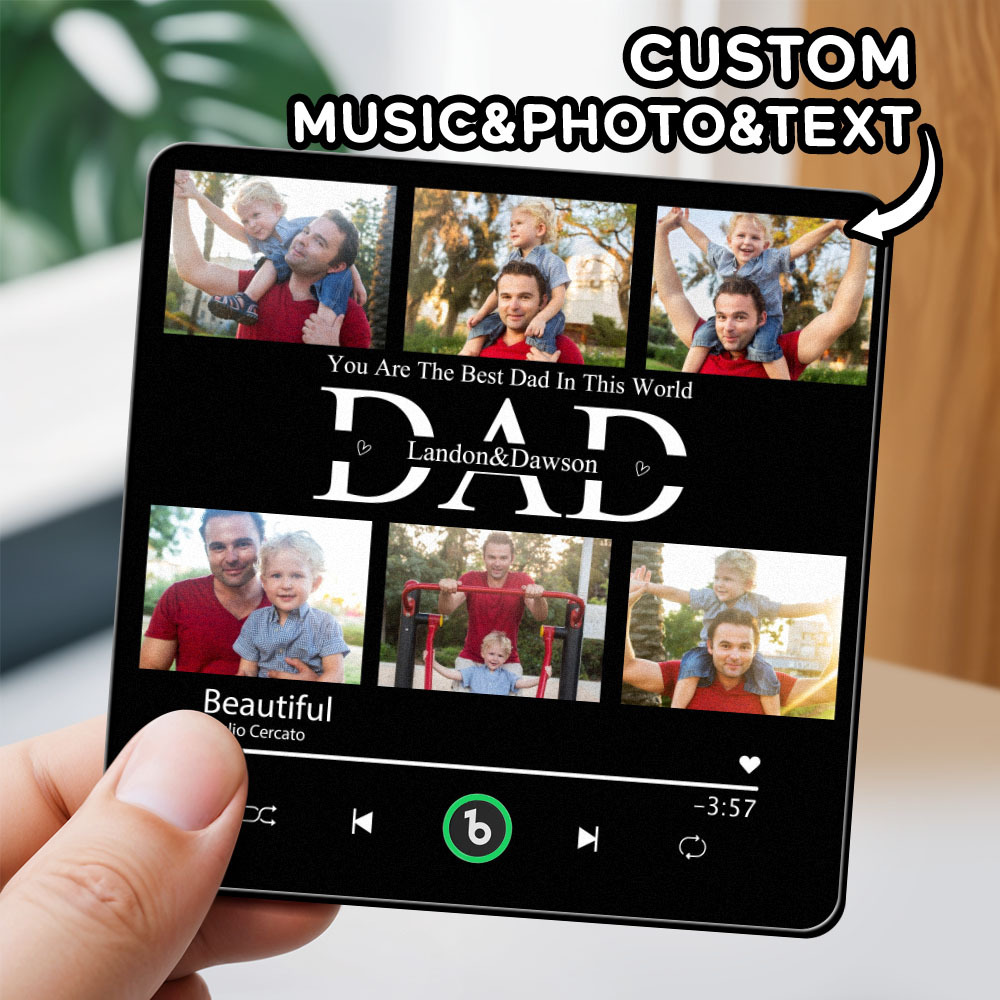 Aimants De Réfrigérateur Musicaux Personnalisés Aimant De Réfrigérateur Musical Personnalisé Cadre Coloré Album Aimant De Réfrigérateur Peut Jouer Des Chansons Cadeau Pour Papa - Fridgebeatsfr