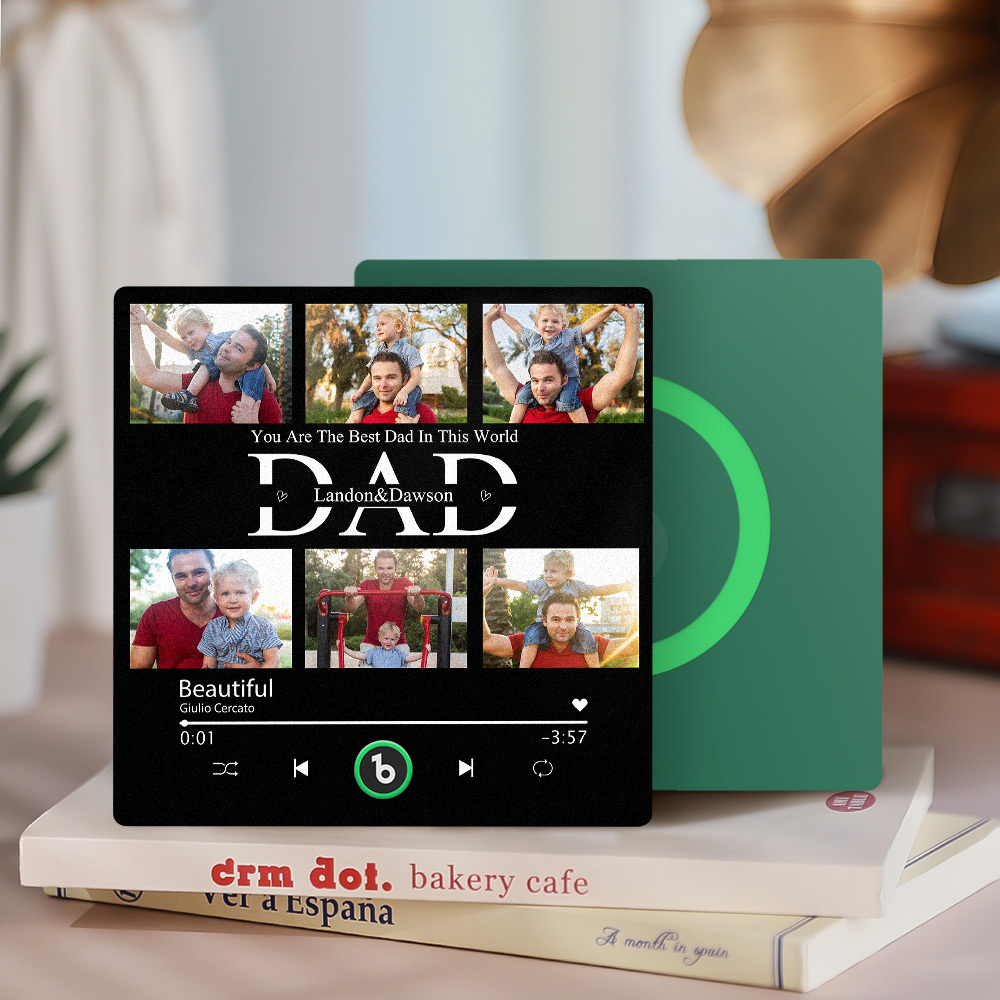 Aimants De Réfrigérateur Musicaux Personnalisés Aimant De Réfrigérateur Musical Personnalisé Cadre Coloré Album Aimant De Réfrigérateur Peut Jouer Des Chansons Cadeau Pour Papa - Fridgebeatsfr