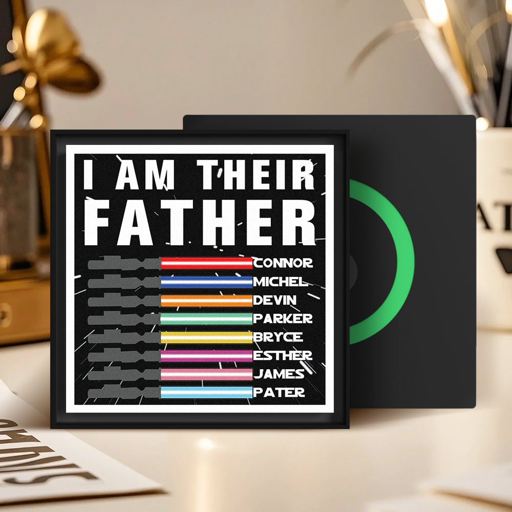 Aimant De Réfrigérateur Personnalisé « je Suis Leur Père » Avec Sabre Laser Et Musique, Cadeau Pour Père - Fridgebeatsfr