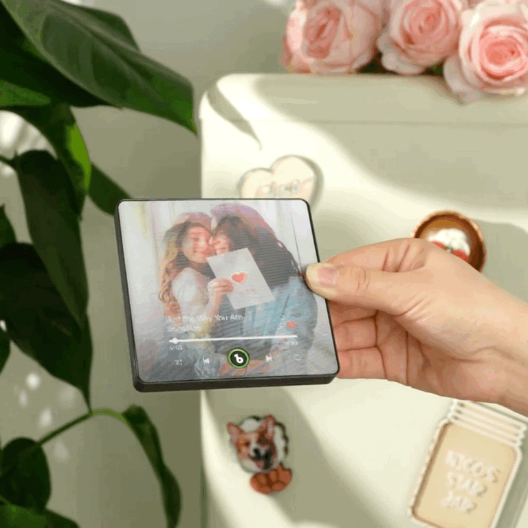 Aimant De Réfrigérateur Personnalisé Avec Musique Lenticulaire, Album Photo Personnalisé 2 Photos En 1, Aimant De Réfrigérateur Pour Couple - Fridgebeatsfr