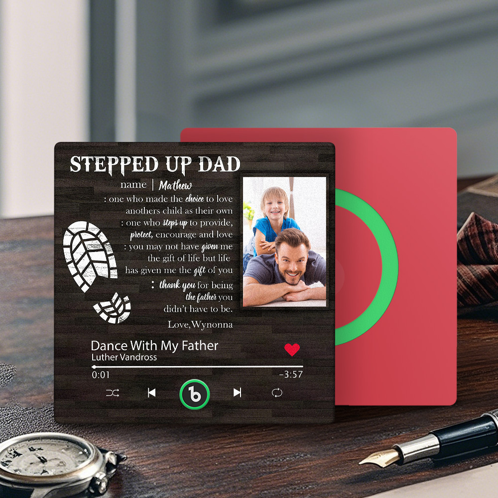 Aimant De Réfrigérateur Personnalisé Avec Photo Et Musique Pour Papa, Pouvant Jouer Des Chansons, Cadeau De Fête Des Pères Pour Papa - Fridgebeatsfr
