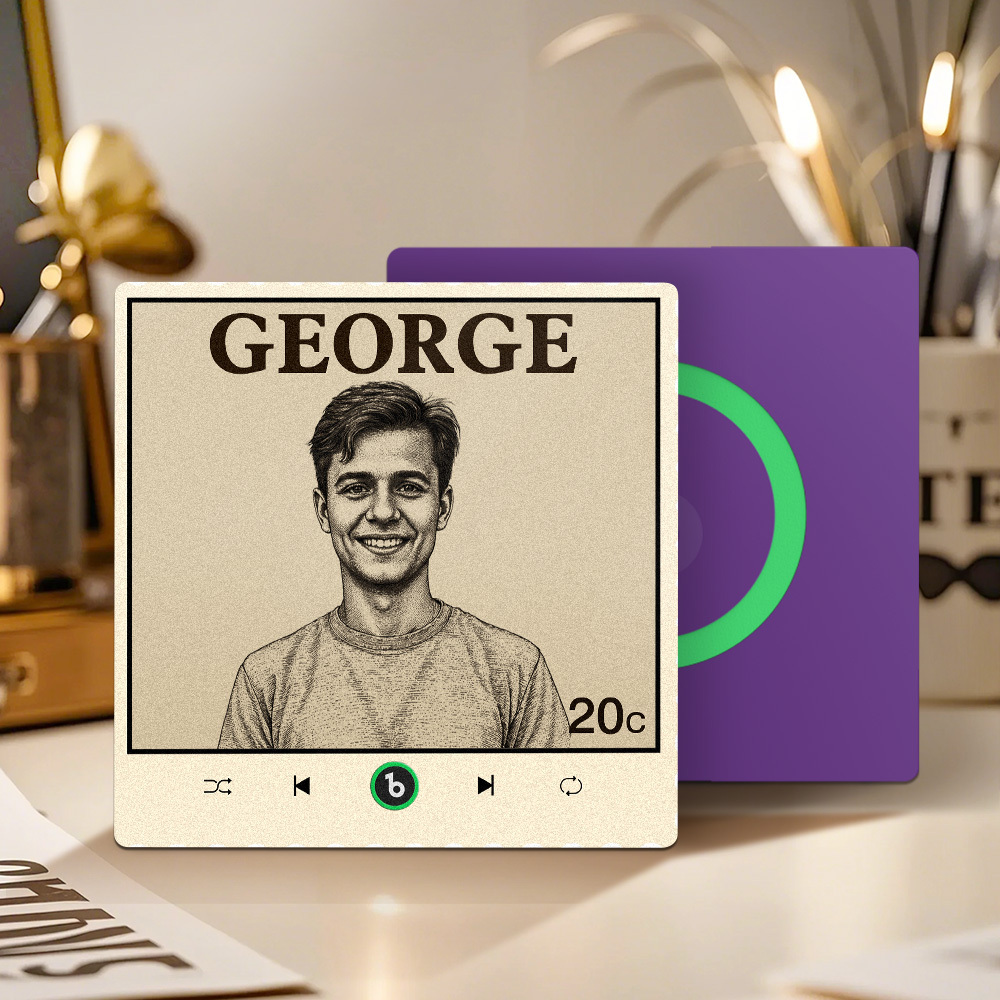 Aimant De Réfrigérateur Personnalisé Avec Timbre Vintage Et Musique, Photo Personnalisée, Nom, Timbre-poste, Musique, Aimant De Réfrigérateur Qui Peut Jouer Une Chanson, Cadeaux Pour Lui - Fridgebeatsfr