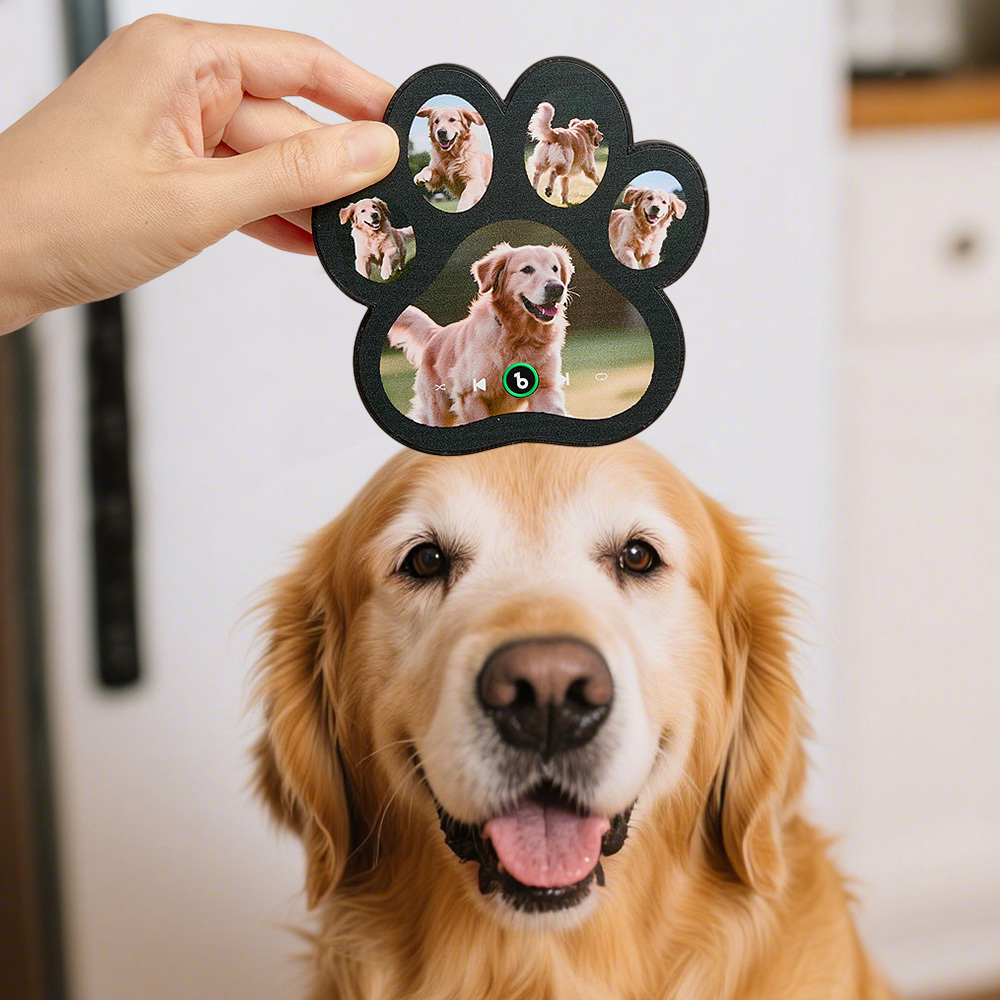 Aimant Musical Personnalisé Pour Réfrigérateur, Aimants De Chanson À Empreintes De Pattes Personnalisés Pouvant Jouer De La Musique, Cadeaux D'anniversaire, Cadeaux Commémoratifs Pour Les Amoureux Des Animaux - Fridgebeatsfr
