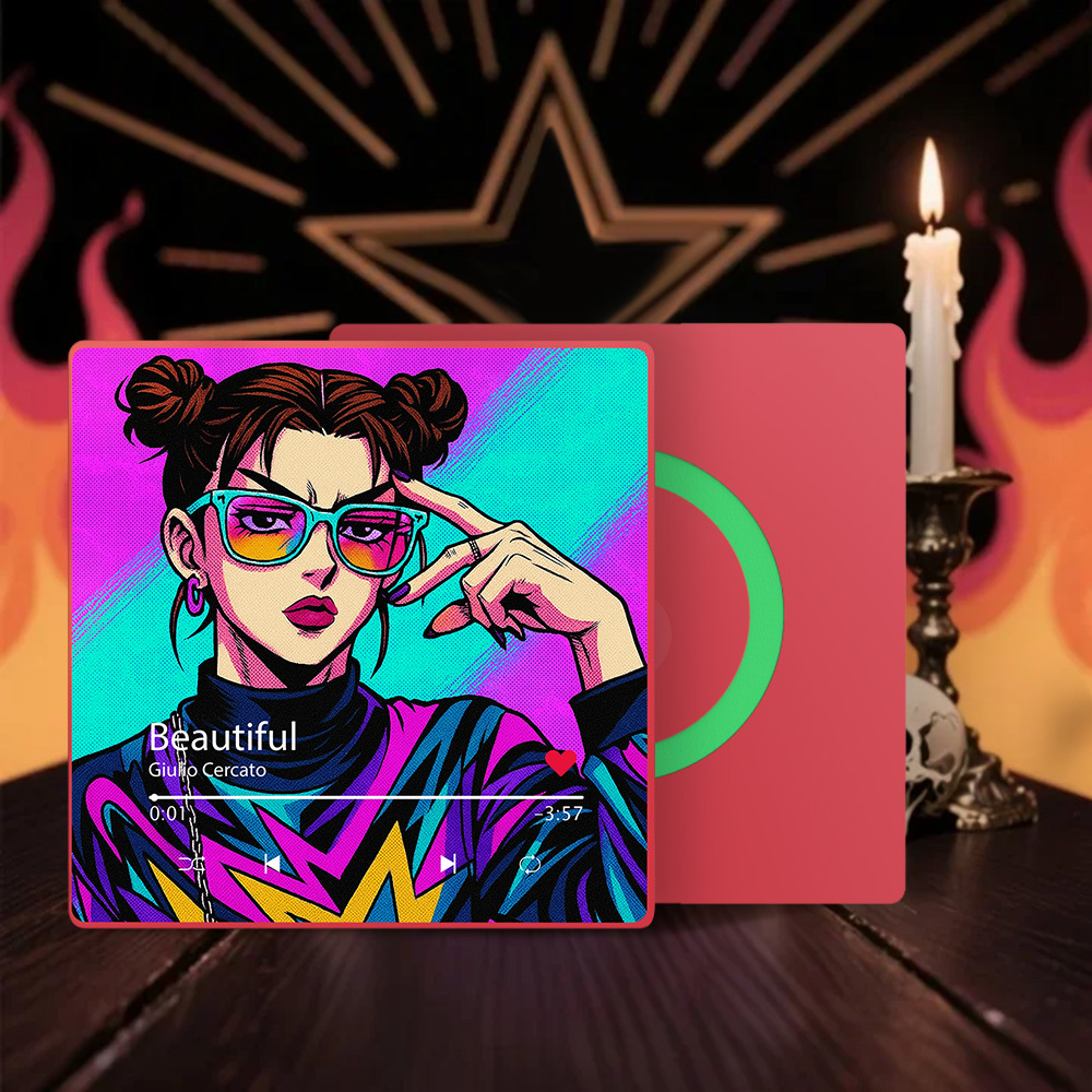 Aimant De Réfrigérateur Et Photo De Musique De Style Anime Personnalisé Avec Cadre Coloré Autocollant Photo Mural De Musique Mouvement Musical Qui Peut Être Joué - Fridgebeatsfr