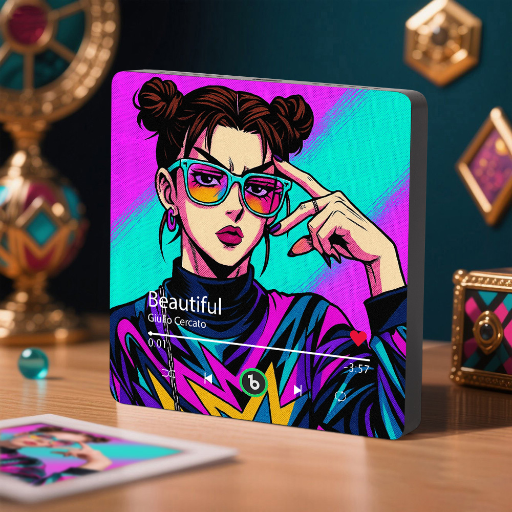 Aimant De Réfrigérateur Et Photo De Musique De Style Anime Personnalisé Avec Cadre Coloré Autocollant Photo Mural De Musique Mouvement Musical Qui Peut Être Joué - Fridgebeatsfr