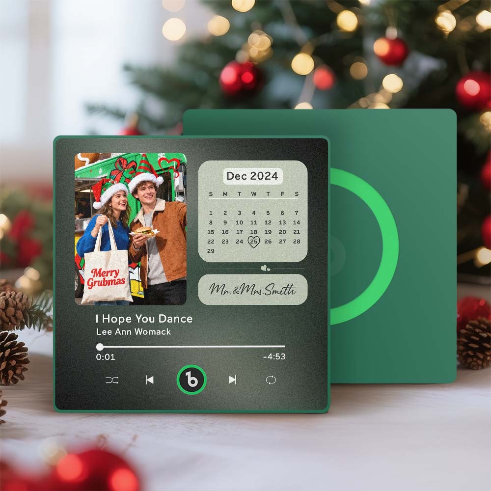 Aimant De Réfrigérateur Musical Personnalisé, Calendrier Photo Personnalisé Avec Musique Pouvant Jouer Des Chansons, Cadeaux De Calendrier, Cadeaux De Noël Pour Couple - Fridgebeatsfr