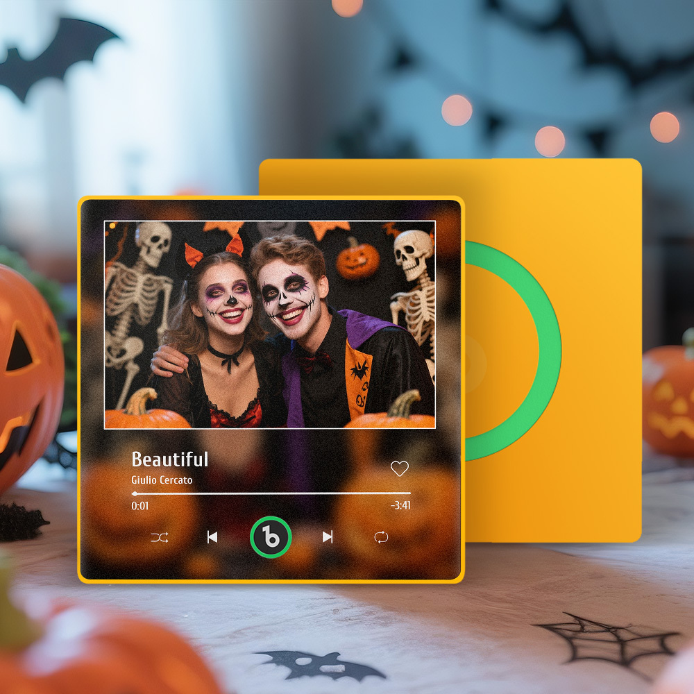 Aimant De Réfrigérateur Musical Personnalisé Aimant De Chanson Personnalisé Cadeau D'halloween Pour Lui - Fridgebeatsfr