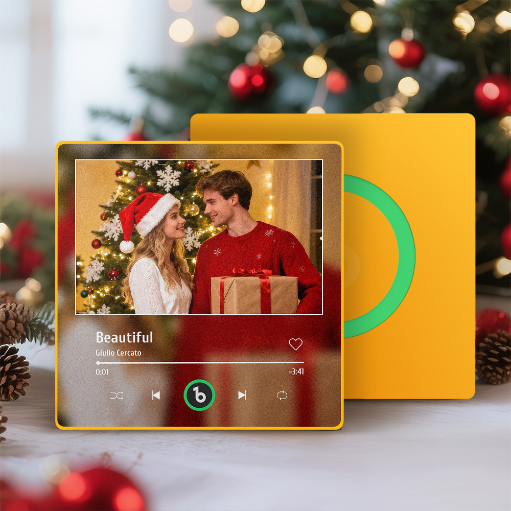 Aimant De Réfrigérateur Musical Personnalisé Aimant De Chanson Personnalisé Cadeau De Noël Pour Lui - Fridgebeatsfr
