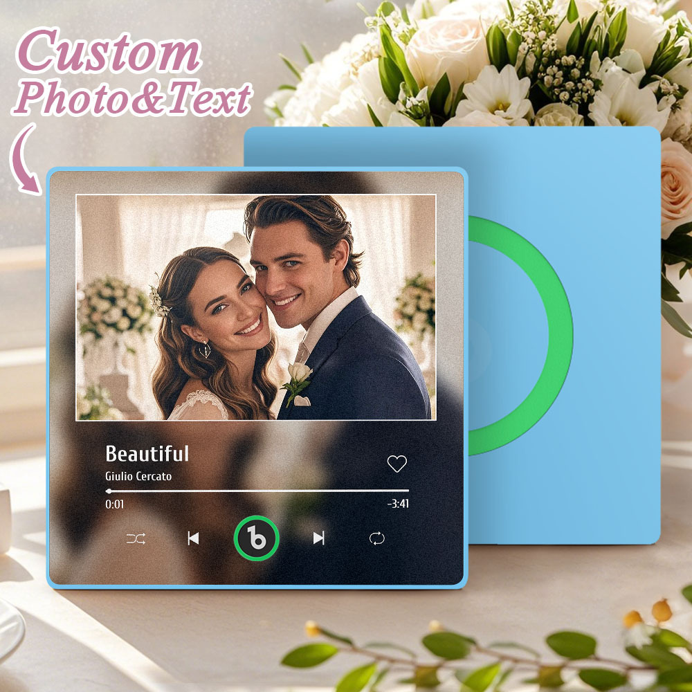 Aimant De Réfrigérateur Musical Personnalisé, Aimant Chanson Personnalisé, Cadeau De Mariage - Fridgebeatsfr