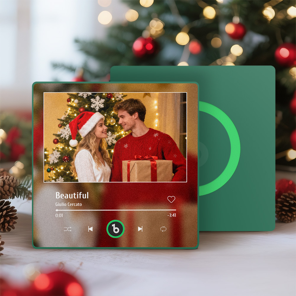 Aimant De Réfrigérateur Musical Personnalisé Aimant De Chanson Personnalisé Cadeau De Noël Pour Lui - Fridgebeatsfr