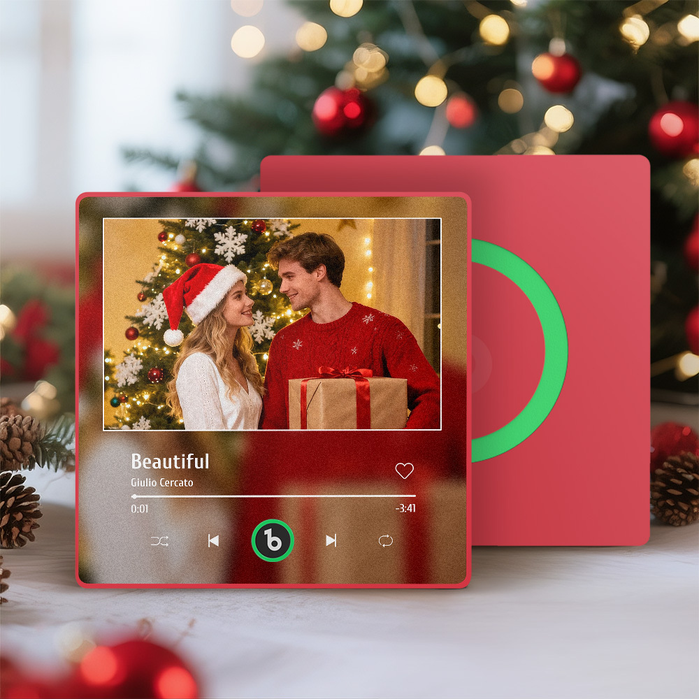 Aimant De Réfrigérateur Musical Personnalisé Aimant De Chanson Personnalisé Cadeau De Noël Pour Lui - Fridgebeatsfr